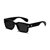 EYLRIM Square Frame Sunglasses for Women Men Trendy Chunky Rectangle Sun Glasses Black Shades UV400 Protection