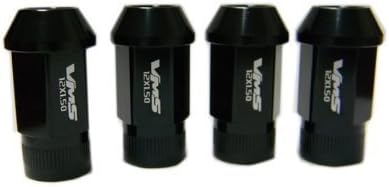 VMS Racing 20PC Piece Black Open End Lightweight Aluminum Racing Lug Nuts Thread Size 12x1.5mm Compatible with Chevy Chevrolet Corvette C4 C5 C6 C7