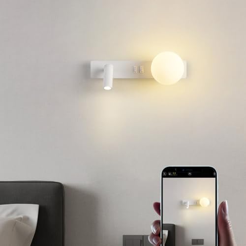 Aplique de pared de vidrio moderno con luz LED e interruptor integrado 4