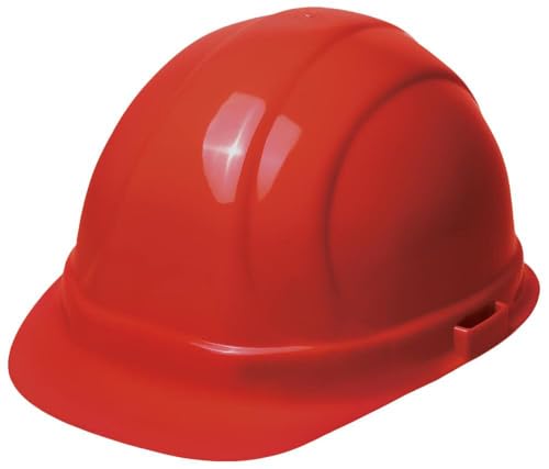 ERB 19954 Front Brim Hard Hat, Red, 6-Point Ratchet Suspension