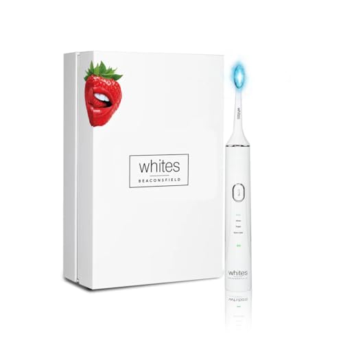 Whites Beaconsfield Sonic LED Electric Toothbrush: Advanced Teeth Whitening with Blue Light Technology, 4 Cleaning Modes, Waterproof Design, Includes 2 Replacement Heads, USB Charging
