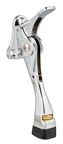 Easy-Step Door Stops (4 Inch) - Chrome (Premium Quality Finish) : Hands-Free, No Bending Down, No Scuffed Shoes, Tap with Foot for Instant Release! Easy Installation - No More Lost Doorstops,