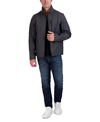 Nautica Men's Windbreaker Softshell Jacket, Water and Wind Resistant, Heather Grey, Medium