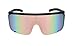 Elite Unisex Oversized Super Shield Mirrored Lens Sunglasses Retro Flat Top Matte Black Frame