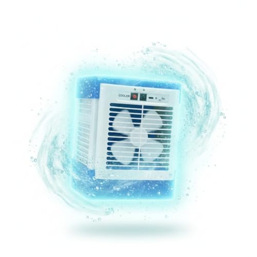Image of Drumstone (𝐄𝐱𝐥𝐮𝐬𝐢𝐯𝐞 𝟐𝟎 𝐘𝐞𝐚𝐫𝐬 𝐰𝐚𝐫𝐫𝐚𝐧𝐭𝐲) Rechargeable Portable Mini Air Cooler with USB Desk Cooling Fan Battery Backup 3-Speed Quiet Evaporative Room Cooling