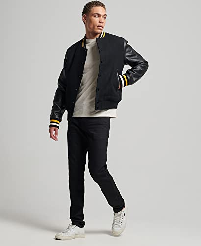 Superdry Mens Vintage College Varsity Bomber Jacket Vintage Black Size Xl #TOP4