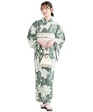 [SOUBIEN] ソウビエン 浴衣 3点 セット セパレート 新二部式浴衣 floro レディース (浴衣/兵児帯/伊達締め) フリーサイズ 東雲の洋花×薄ベージュ ykf10304-obs10060
