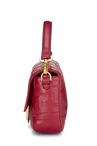 Pre-Loved Red Embossed Calfskin Convertible Baguette, Red3