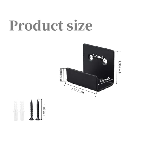 Image of 8 Pcs Tile Display Wall Hanger, Stainless Steel Wall Mount Brackets Hook, Heavy Duty Tile Hanger for Mirrors, Picture Frame Ceramic Wall Display (Black Inner Width 20mm /0.79 inch)