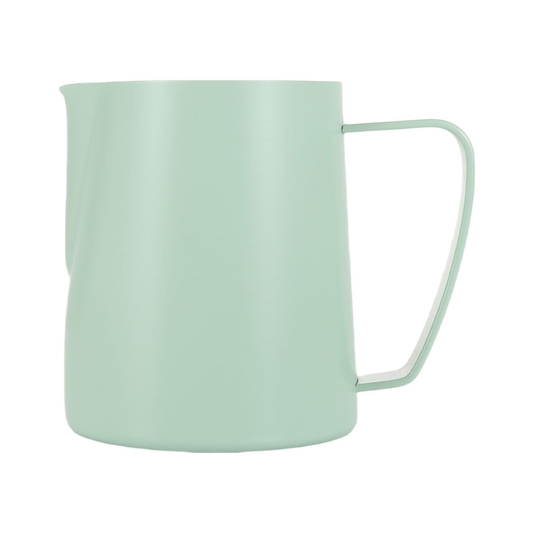 Brocca schiumalatte da 350 ml, in acciaio inox, per caffè e cappuccino, con scala di misurazione, colore verde