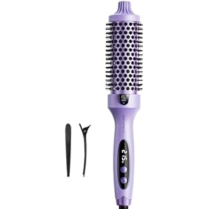Wavytalk Thermobürste, Thermal Brush Blowout Boost Ionische Lockenbürste, Macht Haar Glatt und Glänzend, 5 Temperaturstufen, Haar schonend, 38mm Fass, Doppelspannung, Eurostecker, Lila