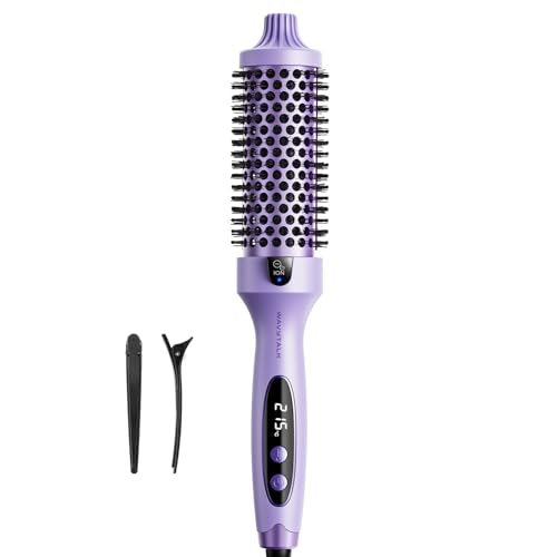 Wavytalk Thermobürste, Thermal Brush Blowout Boost Ionische Lockenbürste, Macht Haar Glatt und Glänzend, 5 Temperaturstufen, Haar schonend, 38mm Fass, Doppelspannung, Eurostecker, Lila