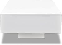 Vista 3 de Mesa auxiliar rectangular de alto brillo para sala de estar, mesa de centro moderna para sala de estar, muebles de sala de estar, mesa de área