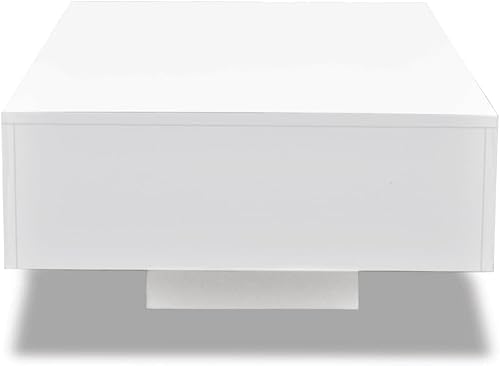 Miniatura 4 de Mesa auxiliar de alto brillo, mesa de café de cóctel con diseño simple para sala de estar, hotel, sofá seccional, oficina, 33.5 x 21.6 x 12.2