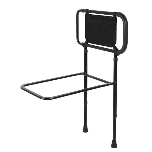 Sponda del Letto Regolabile in Altezza, Ringhiera del Comodino con Maniglia Antiscivolo con Tasca Portaoggetti per Donne Incinte Anziane