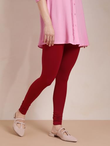 Image of TWIN BIRDS Tailored Cut and Classic Fit Super Stretchable Elastane Fabric Churidar Leggings for Women