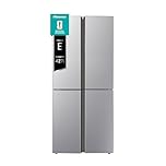 Hisense MQ79426SE Frigorifero Americano Quattro Porte, Grande capacità 427 litri, Finitura Argento, Total No Frost, Classe E, Illuminazione LED, Sistema Multi Air Flow, Holiday mode