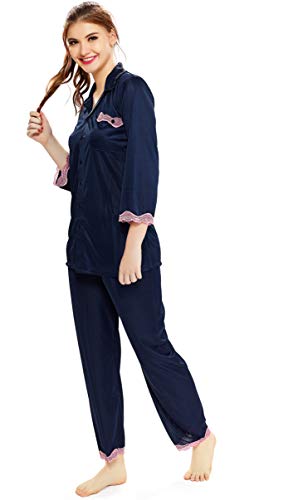 Image of AV2 Women's Satin Solid Pajama Set Pack of 1