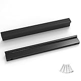 ✓Material: Los tiradores de nuestros armarios están hechos de óxido de aluminio duradero y tienen una carcasa fina y plana de color negro, delgada pero robusta, que da a nuestros armarios un aspecto moderno y elegante.
