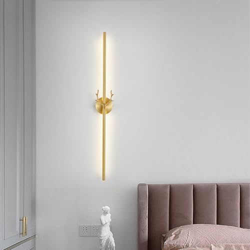 Apliques de pared LED regulables con mando de 60cm en negro y dorado 7