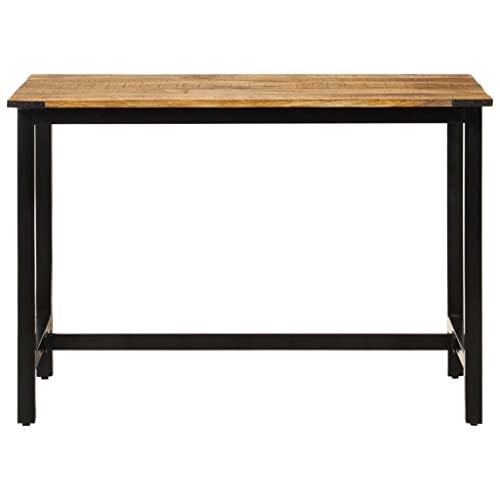 Table en bois de manguier massif et métal style rétro premium