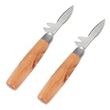 VALICLUD 2 Pezzi Coltelli Apri Ostriche Professionali con Manico in Legno Antiscivolo Utensili per Aprire Crostacei Vongole e Capesante Design Robusto e Uso Facile per Frutti di Mare