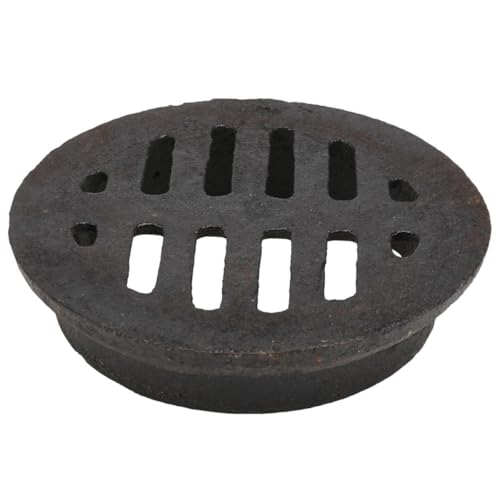 Évacuation extérieure de terrasse avec siphon de sol en fonte et couvercle de jardin