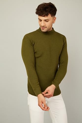 Image of Kvetoo Men High Neck Full Sleeve Winter Woolen Sweater
