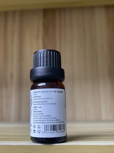 Image of HIQILI Ginger Essential Oil,100% Pure for Belly Fat,Lymphatic Drainage,Massage, 10ml