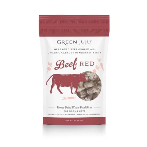 Green Juju Beef Red Freeze-Dried Whole Food Bites for Dogs & Cats, 3 oz