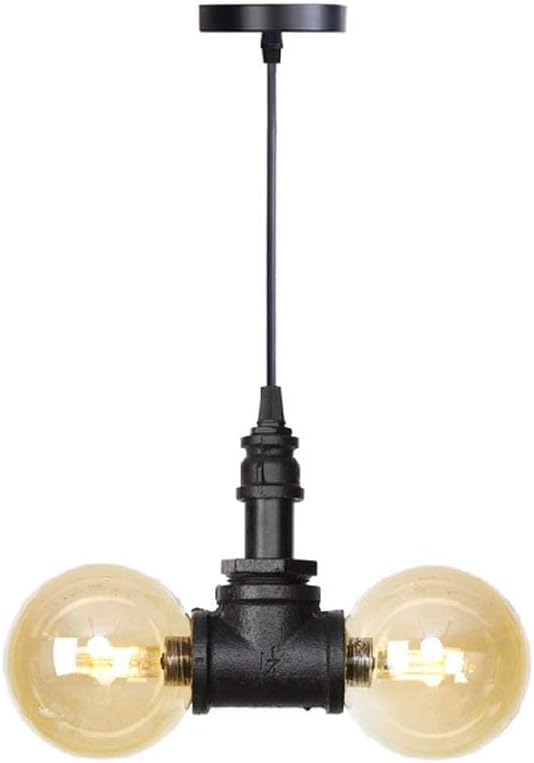 Lámpara Colgante Industrial de tubería de Agua, portalámparas G4, lámpara de Vidrio, lámpara Colgante para Restaurante, iluminación Retro, lámparas de suspensión para Interiores, artefacto de ilu