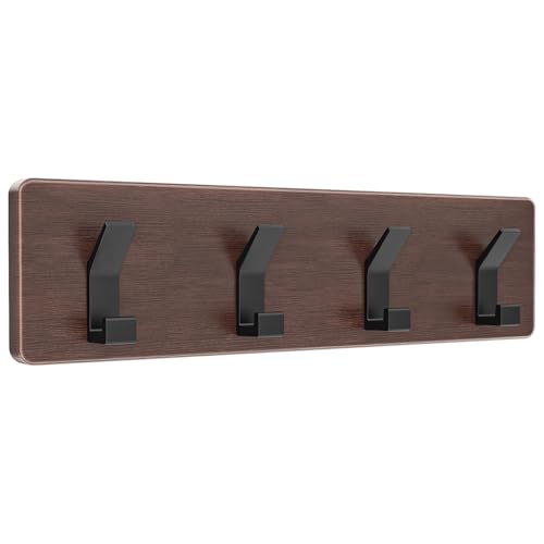 TAOCI Coat Rack Wall Mounted – Wooden Coat Rack with Hooks, Wall Clothes Rack & Hat Rack for Wall, Heavy Duty Coat Hanger Wall Mount for Entryway, Bedroom, Hallway(Walnut)