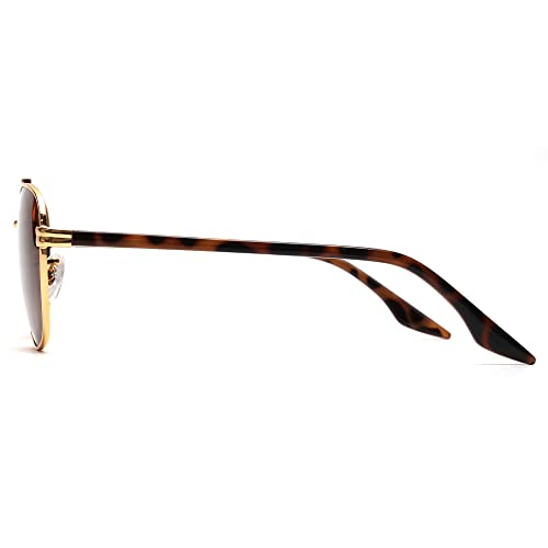 Image of JIM HALO Retro Square Aviator Sunglasses Premium Glass Lens Flat Metal Eyewear Men Women