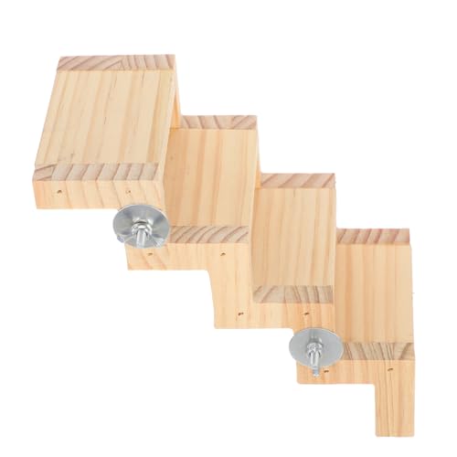 Totority Shaped Wooden Bird Climbing Ladder Interactive Play Gym for Parakeet Cages Chew for Small Birds Cage Accessories for Cockatiels and Other Small