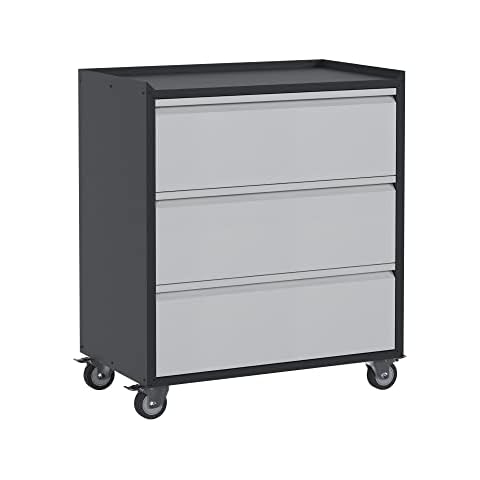 Aobabo Metal Tool Storage Cabinets with Wheels,3 Drawers Rolling Tools Chest Cabinet for Garage,Warehouse,Assembly Required Cover