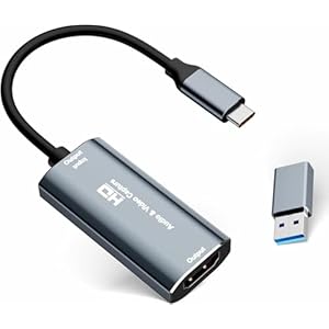 Tarjeta de captura de video, 4K USB3.0 HDMI a USB C, tarjeta de captura 1080P 60FPS para transmisión, juegos, grabación de video compatible con Switch, Xbox, PS4, OBS, Windows, Mac OS, Zoom