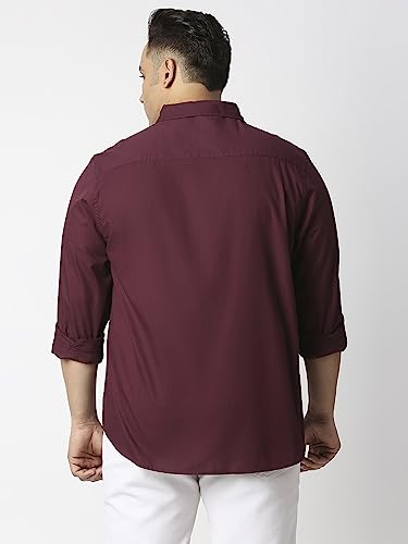 Image of Thomas Scott Men's Plus Size Cotton Casual Shirt | Regular Fit | Long Sleeves | Spread Collar | Solid | Soft & Breathable | Everyday Comfort Shirt for Men