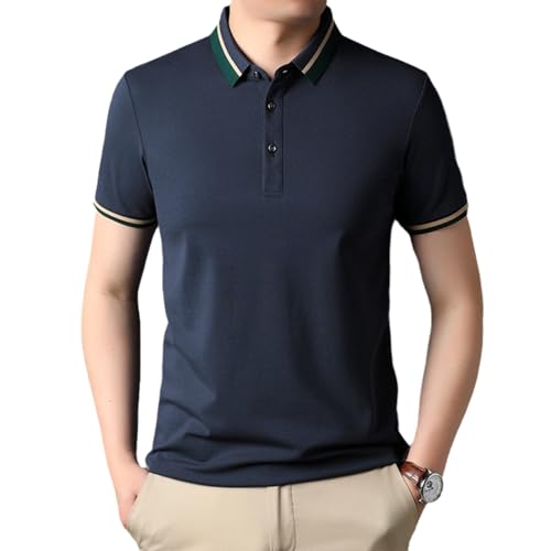 Polo homme luxe bleu foncé : le vêtement d'été élégant pour le tennis et le golf