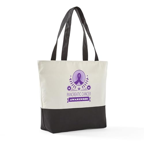 CafePress Pancreatic Cancer Awareness Canvas Tote Top Zipper Closure3