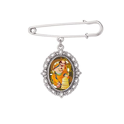 Broche Eighteen Arhats figurine pour accessoiriser un châle ou une robe