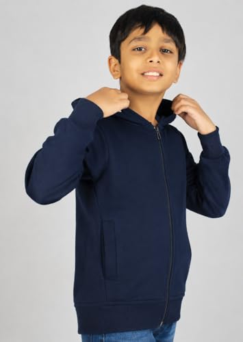 Image of ADBUCKS Unisex Fleece Cotton Zipper Sweatshirt with Hoodies for Boys and Girls