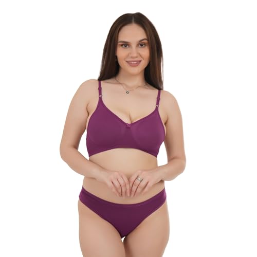 Image of UNITRUST Premium Lingerie Set with Full Coverage Non-Padded Bra and Hipster
