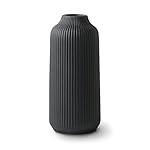 Ceramic Vase in Nordic Style, Decovase Large for Pampas Grass as Boho Deco, Vase Black Matt 8 inch for Flowers, Scandinavian Design Home Decoration for Fresh Flowers, Dried Flowers (Size M)