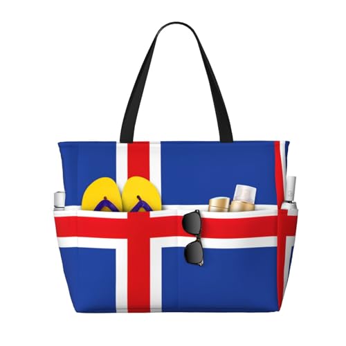 Sac de travail grande capacité imprimé Islande noir et grand sac à main hobo
