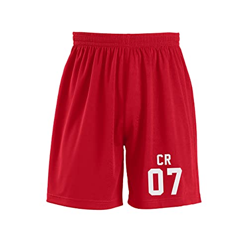 Varsany Personalised Kids Football Shorts - Great Boys Football Kit Gift for Kids Red