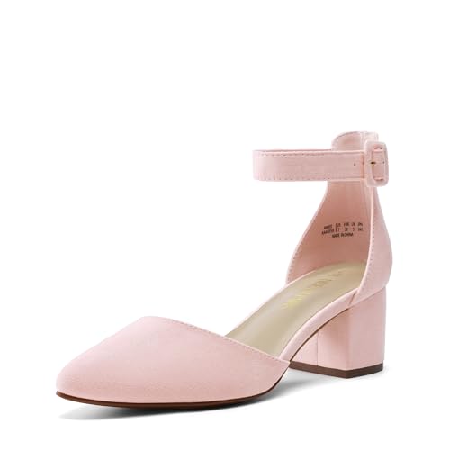 Image of DREAM PAIRS ANNEE Pointed Toe Low Chunky Heels Pump Shoes