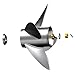 RASON-REX 4 Blades Stainless Steel Outboard Propeller Compatible with Suzuki Boat Engines DT150/175/200/225,DF150/175/200/225/250/300 with 15 Spline Tooth RH&LH (Right Hand, 15 1/4x22)