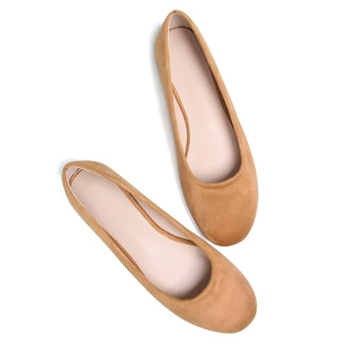 Image of Dear Time Women's Flats Comfortable Slip On Ballet Flats Soft Solid Casual Shoes