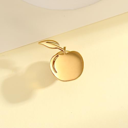 Image of Stainless Steel Dainty Apple Men Brooch Lapel Pins Women Clasp Clips