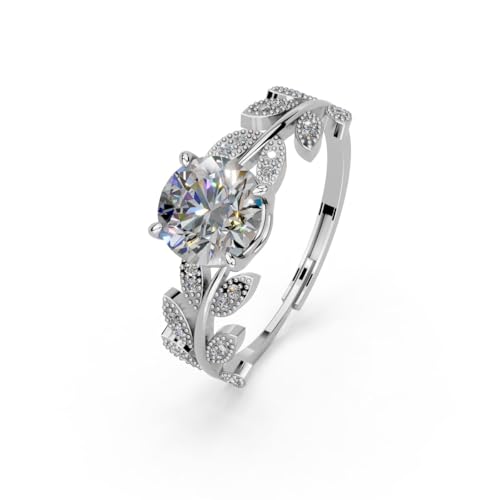 Image of Miss Highness 925 Sterling Pure Silver Ring for Women and Girls, Floral Ring, Adjustable Size, Daily Wear Jewellery, with Certificate of Authenticity, Birthday, Anniversary, Gift for Wife & Girlfriend